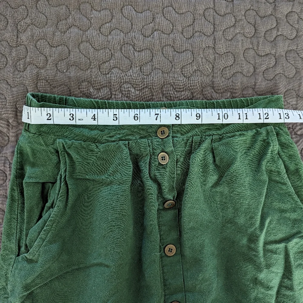 Green Linen Skirt - Picture 5 of 8
